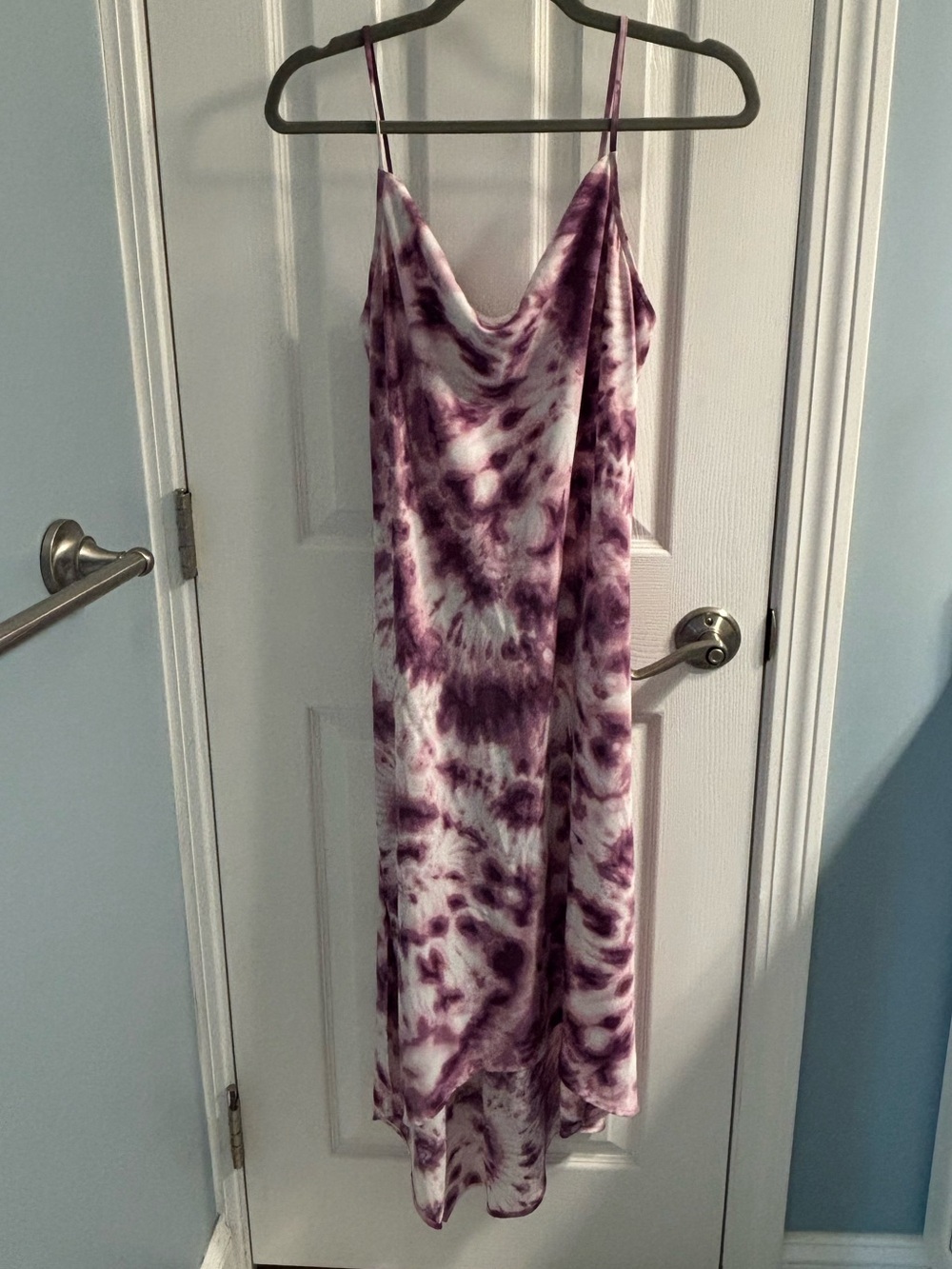 BCBG Lavender and White Tie-Dye Slip Dress